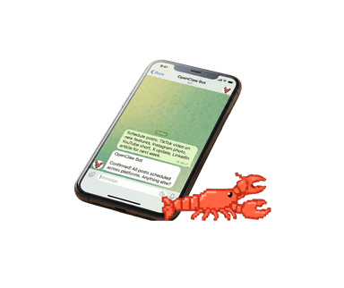 OpenClaw on Telegram — confirming posts scheduled