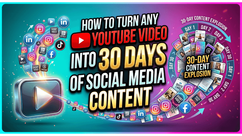 Side-by-side comparison of YouTube video transcript converted to Instagram captions and LinkedIn posts