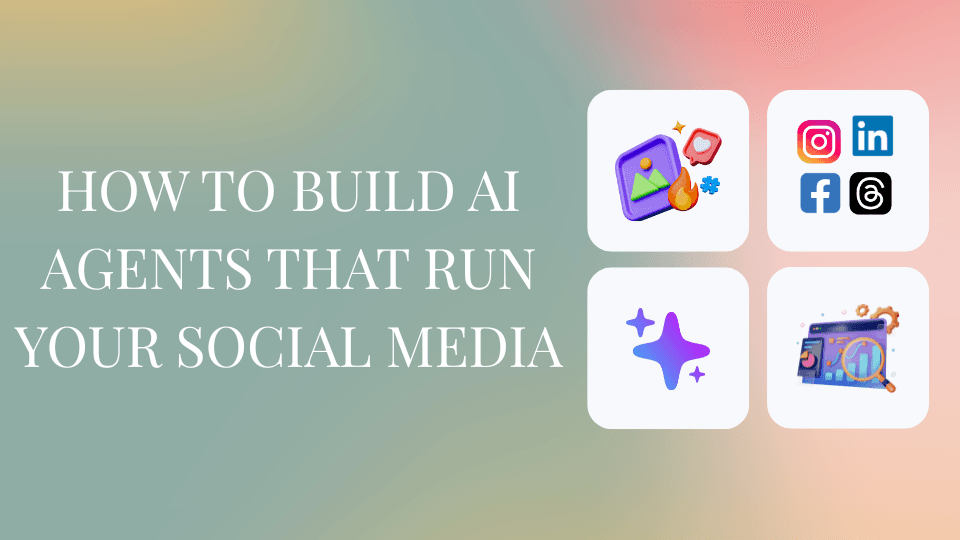 Social media agent dashboard displaying real-time content generation across multiple platforms