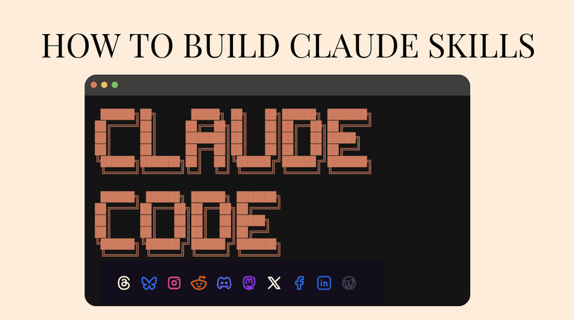 How to Build Claude Skills blog banner featuring pixelated 'CLAUDE CODE' text in a terminal window, designed for bolta.ai articles on AI skill development.Content team member reviewing Claude Skills documentation on laptop showing skill structure with SKILL.md file, scripts folder, and workflow templates Claude Skills workflow structure for content operations showing skill components and team collaboration setup