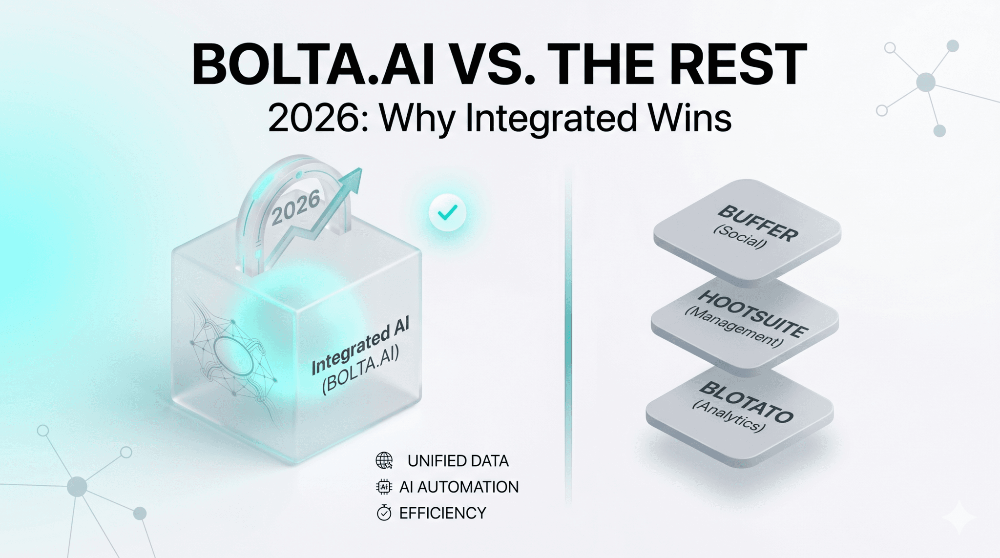 Side-by-side comparison showing Bolta.ai's integrated features versus fragmented competitor offerings